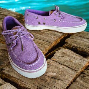 GUY HARVEY ( 8 ) Calzado Gulf Linen Purple Slip Resistant Boat Shoes